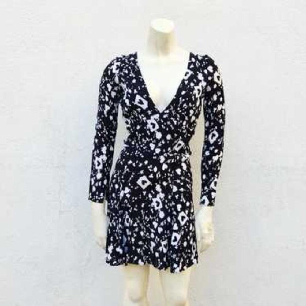 Reformation Black and White Patterned Dress